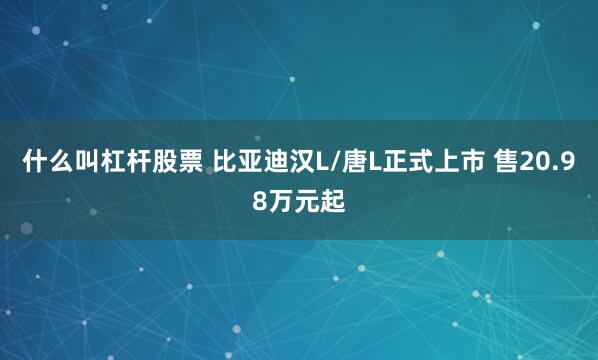 什么叫杠杆股票 比亚迪汉L/唐L正式上市 售20.98万元起