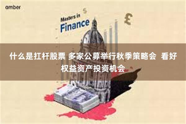 什么是扛杆股票 多家公募举行秋季策略会  看好权益资产投资机会