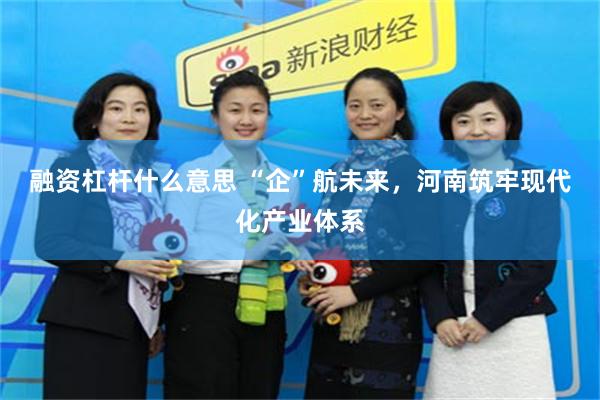 融资杠杆什么意思 “企”航未来，河南筑牢现代化产业体系